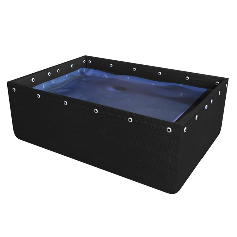 Generico Laghetto per Pesci Pieghevole in Tela Rinforzata - Grande Vasca Portatile per acquacoltura da Esterno per l'allevamento di Pesci e gamberetti, Piscina Resistente (4,98 x 3,09 x 1 Metro)