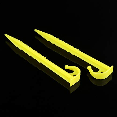 7haofang 20 peças de estacas de plástico de jardim para barraca para segurar as barracas, lonas de r