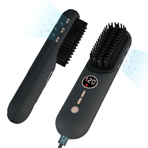Cepillo alisador de cabello TANSHINE inalámbrico y portátil miniatura 1