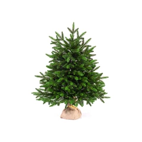 eveXmas 65 cm Artificial Christmas Tree, Onyx Classic Green, 67 Branches, 100% PE Tips, Includes Stand Hessian Cover