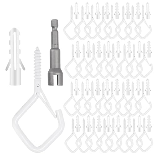 Aorkilan 52 Pcs 2.36IN Ceiling Hooks with Safety Buckle for Plants by Aorkilan - Used condition - Image 5