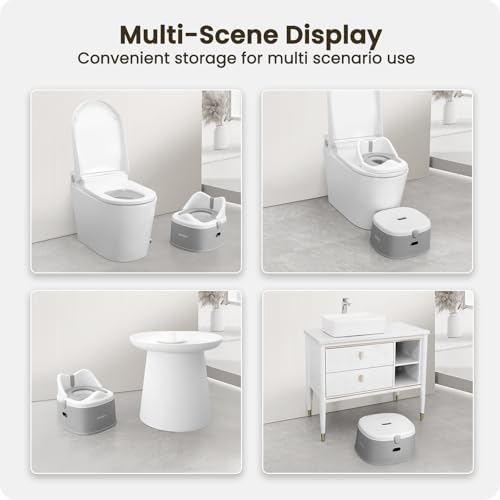 3 in 1 Toddler Potty Training Toilet Seat and Step Stool for Boys and Girls - Gray 
