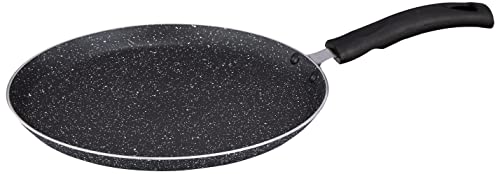 Amazon Brand - Solimo Aluminium Non-Stick Dosa Tawa | Granite Finish | Induction Base | PFOA Free | High Temperature Resistant Exterior Coating | 25 Cm | Grey