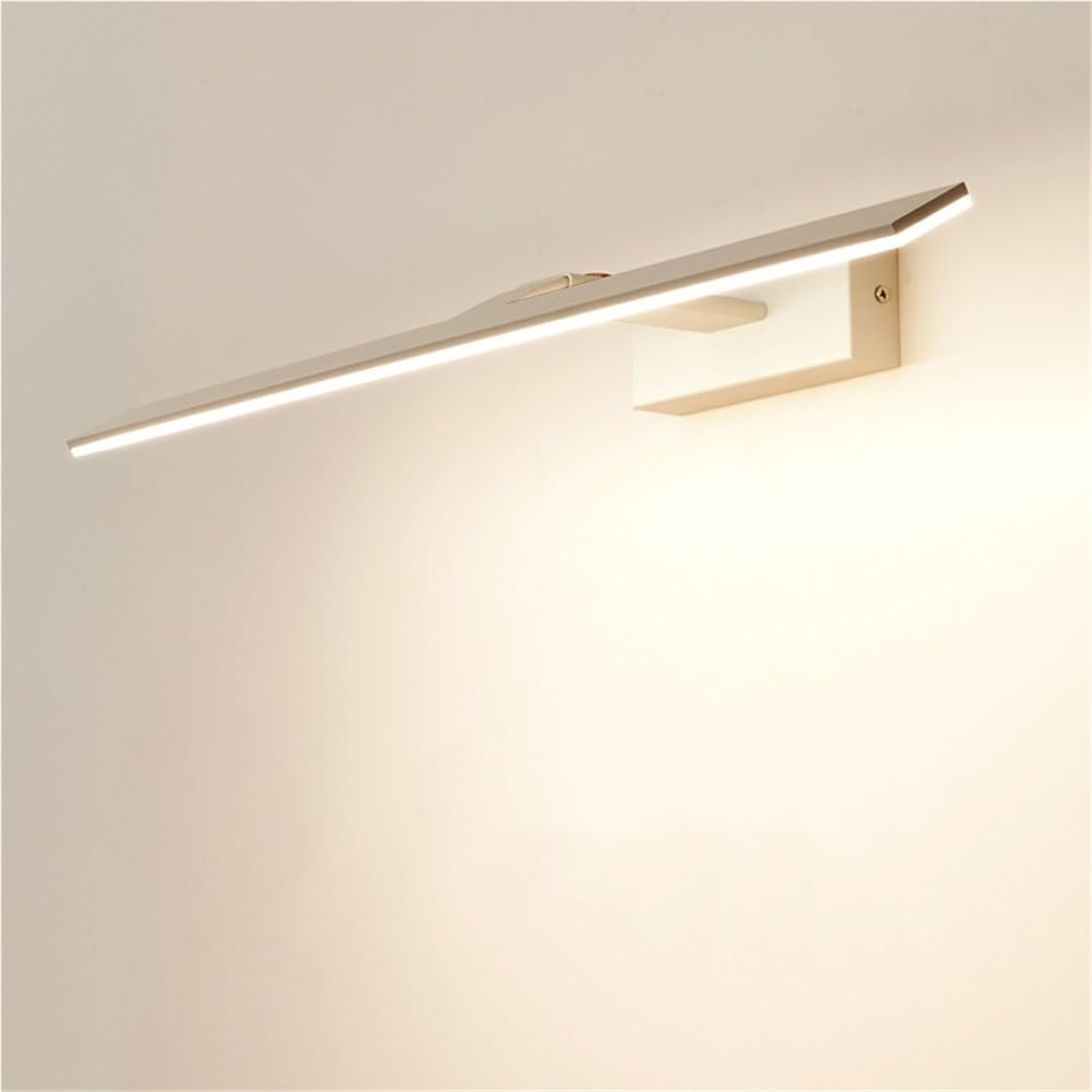 Lampada da Specchio Bagno Vintage Lampada da parete moderna e minimalista a LED for il bagno, in metallo bianco opaco, sopra lo specchio, luce frontale for specchio, luce for il bagno, for mobiletto a