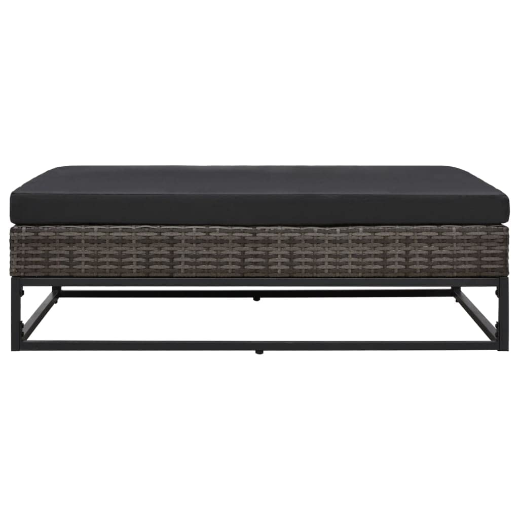 Set Divani da Giardino 5 pz con Cuscini in Polyrattan Grigio Composizione Angolare Resistente agli Agenti Atmosferici per Terrazzo Balcone Patio con Struttura in Acciaio e Lavabili 273x85x55 cm