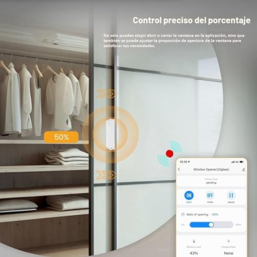 Abridor de ventanas automático ZigBee Tuya con panel solar y control por voz 7