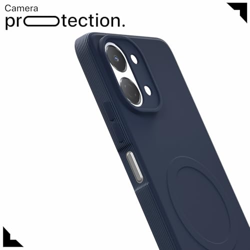 Image of Pikkme Back Cover for Tecno Spark Go 3 Soft Matte Silicone Mag-Safe Design (Mag-Safe Not Support) Camera Protection | Slim Fit Bumper Cover (Blue)