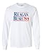 Long Sleeve Adult T-Shirt Reagan Bush '84 Election Politics Parody (Large, White)