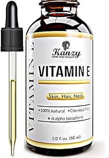 Kanzy Vitamin E Oil for Face & Skin 100% Naturally Sourced Plant-Based Organic Pure Vitamin E Oil for Hair d-Alpha-tocopherol Body Oil for Women & Men, Strengthens & Moisturizes Nails 60ml Body Oil