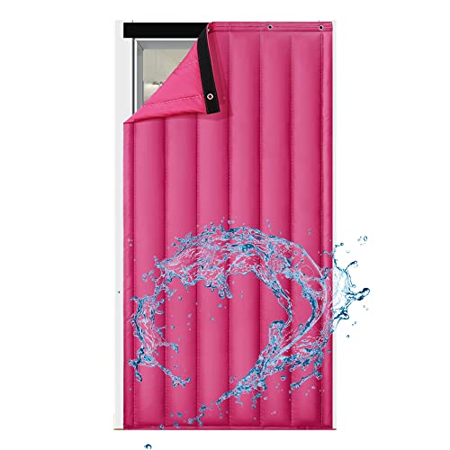 Cortina de puerta con aislamiento térmico para reducción de ruido y protección contra la intemperie, barrera resistente al frío/calor con diseño resistente al viento y color personalizable