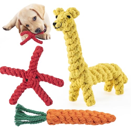 Mezere Puppy Chew Toys from 8 weeks Puppy Teething Toys for Puppies Tough Dog Toys Indestructible Giraffe Puppies Toy for Boredom