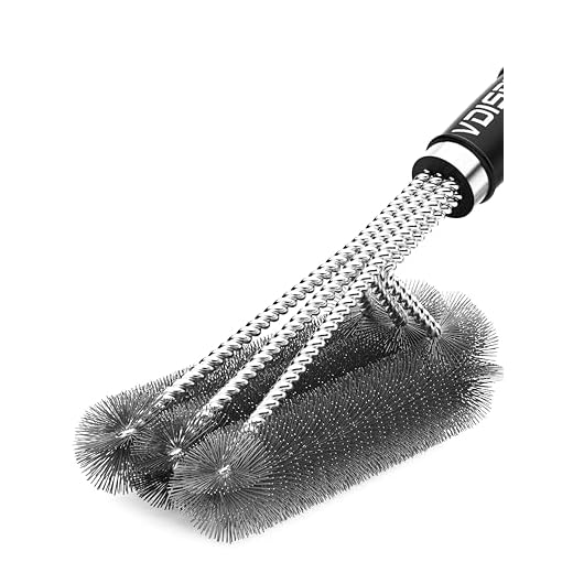 VDISRR Spazzola Barbecue, 3 in 1 Spazzola per Griglia barbecue in Acciaio Inossidabile, Manico Lungo, Potenti Accessori per la Pulizia Barbecue per Barbecue Carbone, Gas e Elettrico