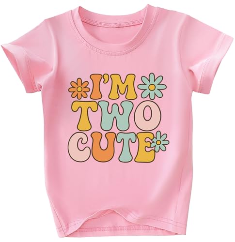 Image of Toddler Girls 2nd Birthday Shirt Outfit for Girls Cute Two Years Old Birthday Gift