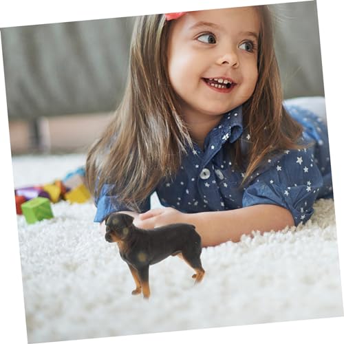 ROMISBABA Rottweiler Spielfigur Aus Kunststoff Realistisches Simulationshundemodell Für Kinder Zimmerdeko Lernspielzeug 3.5 Zoll Detailgetreu Sicher