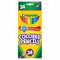 Crayola 24 Coloured Pencils, Long-Lasting, Pre-Sharpened, 24 Bright Colors, Durable, Strong Leads, Art and Craft, Premium Quality, Perfect for Back to School, Sketching, Coloring and Drawing