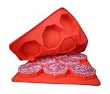 Silicone Burger Press by MrLifeHack, Best 8 in 1 Hamburger Patty Maker, 100% BPA FREE Non-Stick Container, Freeze and Store Patties, Makes Burgers Quick and Easy, Perfect for BBQ, Red