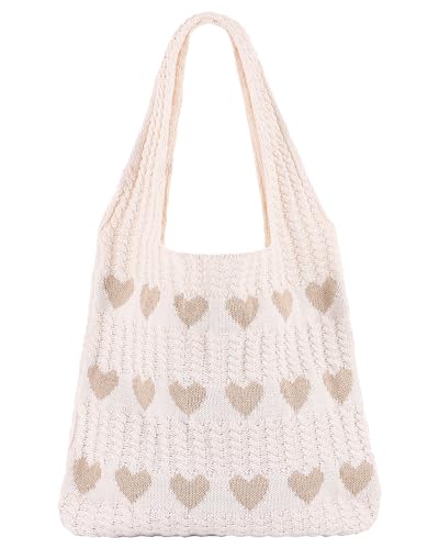 Image of Ovida Crochet Tote Bag Mesh Beach Bag Fairycore Hobo Bag Fairy Grunge Aesthetic Shoulder Bag Y2k Purse for Women Girls