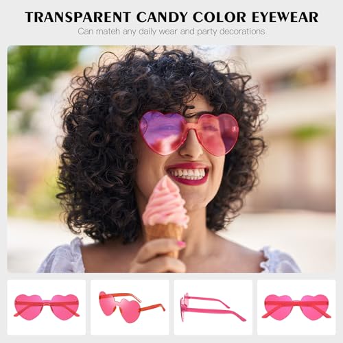 12/24 Mixed Style Rimless Sunglasses Retro Colored Party Glasses Funny Rimless Pool Bachelor Costume Accessories3