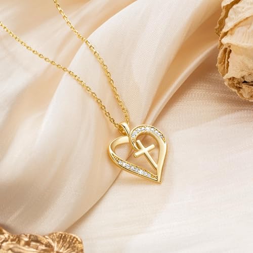 HOBATS Cross Necklace for Women 14K Gold Cross Necklaces for Women by HOBATS - Used condition - Image 6