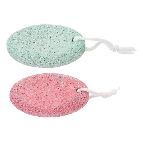 IWOWHERO 2 Pack Volcanic Foot Rub Stone with Pumice for Feet Scrub Exfoliate Remover Tools Random Color