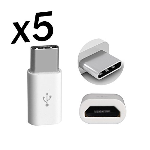 PIRABADI Lot 5 Adaptateur USB C vers Micro USB avec OTG Connecteur USB Type C Male vers Micro USB Femelle Smartphones ou Ordinateurs avec USB C
