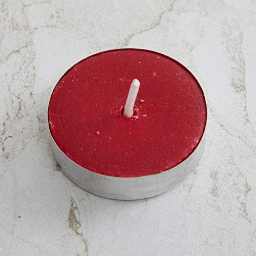 Image of Paraffin Wax Candles Smokeless & Long Lasting Perfect for Decoration of Diwali, Christmas, Dinner, Wedding Parties, Church, Spa, Restaurant(Red, Set of 200 - Burn Time 4 Hr)