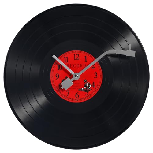 PRETYZOOM Disco De Vinilo Reloj De Pared Registros De Decoración De La Pared Sala De Música Adorno De Pared Oficina Colgante Reloj De Pared Decoración De Música Relojes De Música Operad
