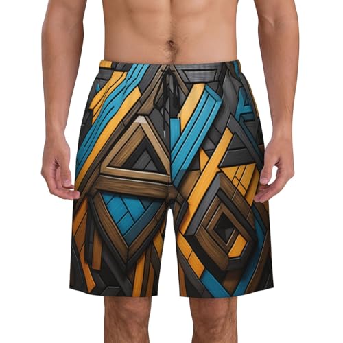 Building Block Combination Men Beach Pants â€“ Swim Trunks for Men,Quick-Dry and Comfortable, Suitable for Beach, Surf, and Everyday Wear Black