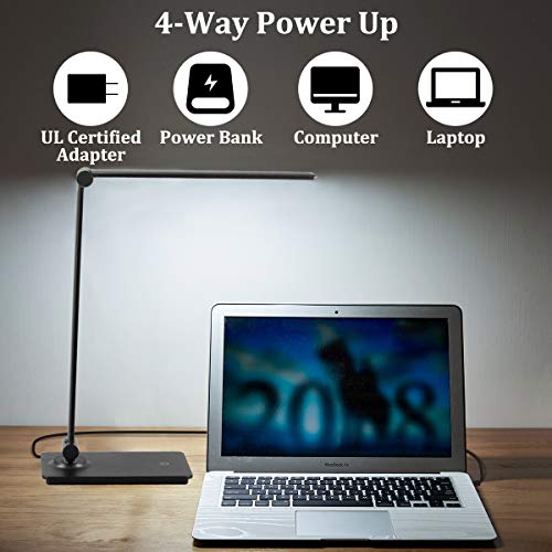 Dott Arts LED Desk Lamp, Touch Control Desk Lamp with 3 Levels Brightness, Dimmable Office Lamp with Adjustable Arm, Foldable Table Desk Lamp for Table Bedroom Bedside Office Study, 5000K, 8W, Black Dott Arts LED Desk Lamp, Touch Control Desk Lamp with 3 Levels Brightness, Dimmable Office Lamp with Adjustable Arm, Foldable Table Desk Lamp for Table Bedroom Bedside Office Study, 5000K, 8W, Black