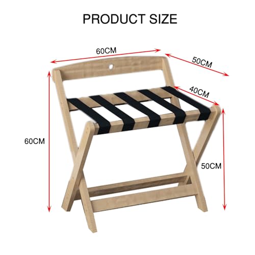Porte-bagages pliable gain de place avec dossier support de valise 60kg - 3