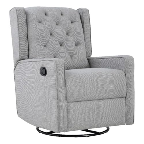 Sillón reclinable tapizado gris tejido