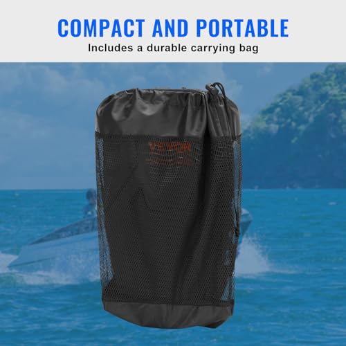 VEVOR Boat Fenders, 8.6\" x 16\" Boat Bumpers for Docking, Marine EVA Boat Dock Fender Bumper with Ropes, Cord Locks and Storage Bag, No Inflation Required, for Class A/Class 1/Part Class 2, Black - Thumbnail 6