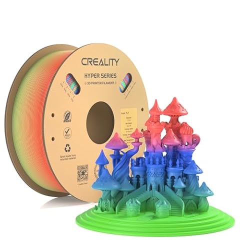 Creality Official Hyper PLA Filament Rainbow-S 1KG, 3D Printer Filament for High Speed Printing, Durable and Resistant, Smooth, Overhang Performance Dimensional Accuracy +/-0.03mm, 2.2lbs/Spool