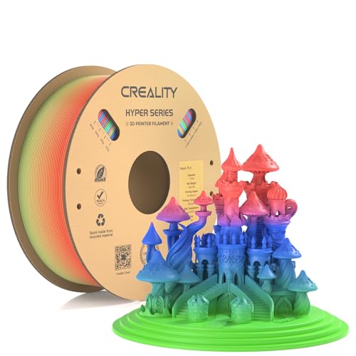 Creality Official Hyper PLA Filament Rainbow-S 1KG, 3D Printer Filament for High Speed Printing, Durable and Resistant, Smooth, Overhang Performance Dimensional Accuracy +/-0.03mm, 2.2lbs/Spool