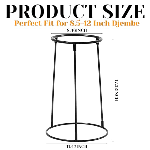 Image of Moxweyeni Lightweight Djembe Stand Portable Drum Stand Carbon Steel Standing Support Frame for Percussion African Bongo Drum(8.46 x 11.42 x 17.32 Inch,Classic)