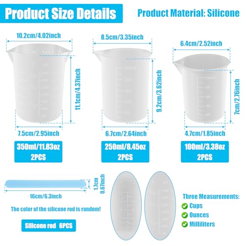 Set de 6 vasos medidores de silicona para chocolate 350 ml miniatura 2