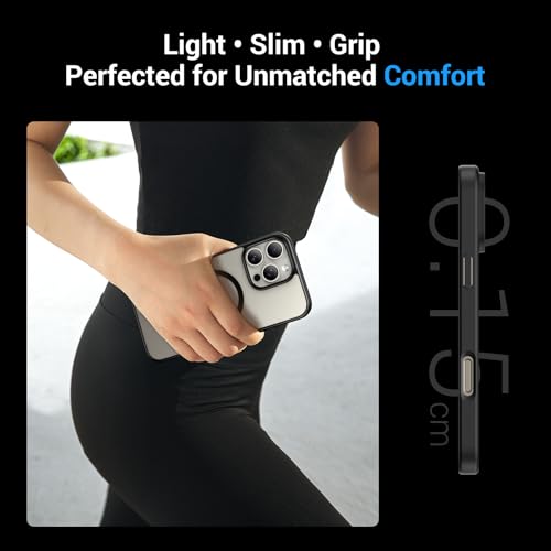 Image of UGREEN MagU Series Magnetic Case Compatible with iPhone 16 Pro Max, MagSafe Phone Cover, Revolutionary iCrystal Tech, MIL-Grade Protection, Anti-Scratch, Camera Protective, Ultra Slim Fit, Black