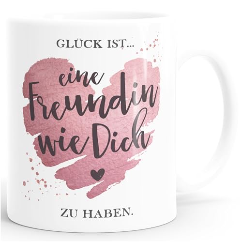 SpecialMe Tasse Beste Freundin Glück ist eine Freundin wie dich zu haben Geschenk Best Friends BFF Weiss standard