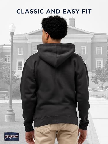 JanSport NCAA Officially Licensed Rival Full Zip Hood, Long Sleeve Unisex Hoodie, Cotton-Polyester Blend with Double-Layered Fleece Hood & Extra-Deep Front Pockets, Adjustable Drawstring Black - image 4