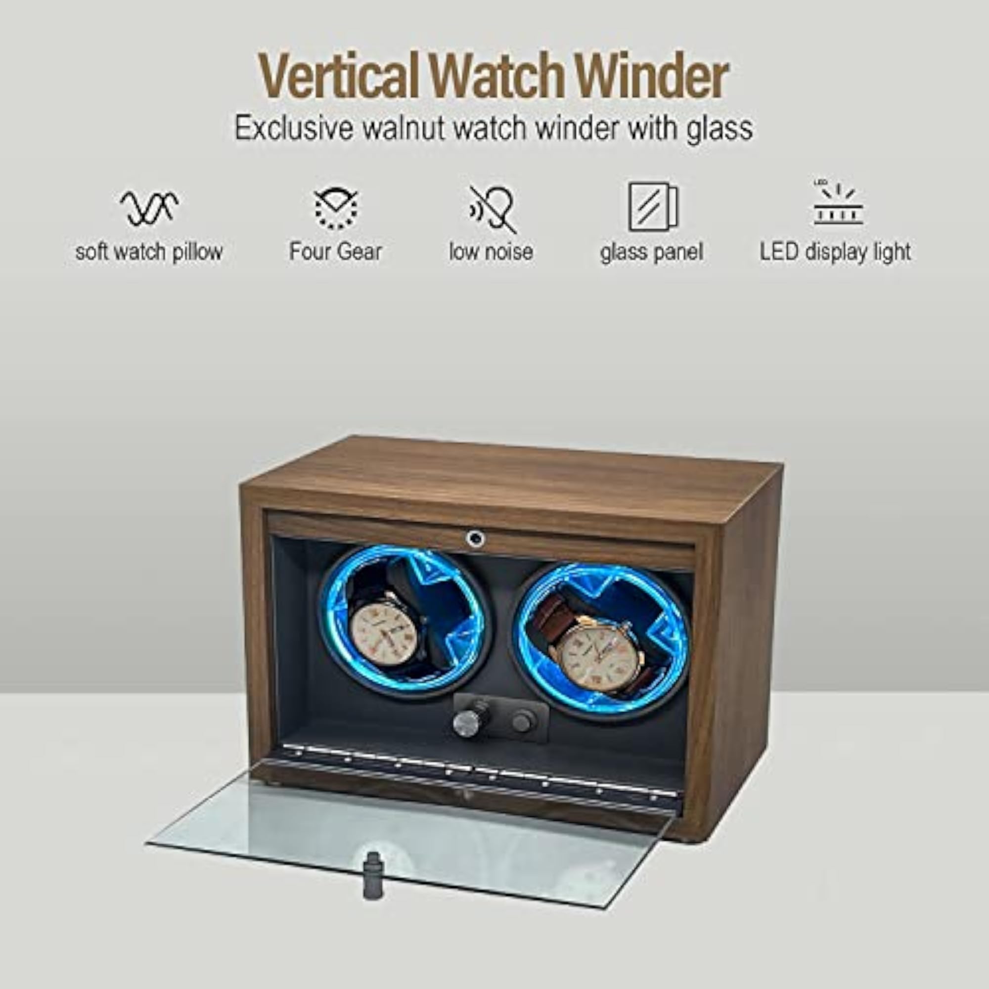 Watch Winder for Automatic Watches with LED Lights