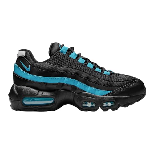 Nike Air Max 95 Grade School Running Shoes (Black/Baltic Blue/Black/Pearl Grey) (II4053-010, Black/Blue/Grey)