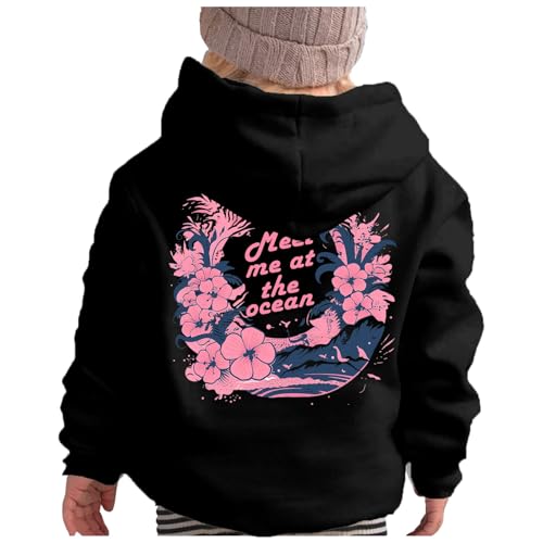 Pink Puff Hoodie for Kids Letter Graphic Hoodie Cute Preppy Sweatshirt Teen Girls Long Sleeve Tops with Pockets