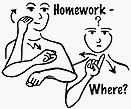 Homework Where? Rubber Stamp