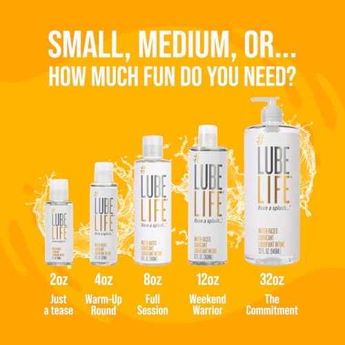 lubelife water-based lube  personal lubricant for men women amp couples travel size non-staining easy clean-up toy-safe 32 fl oz