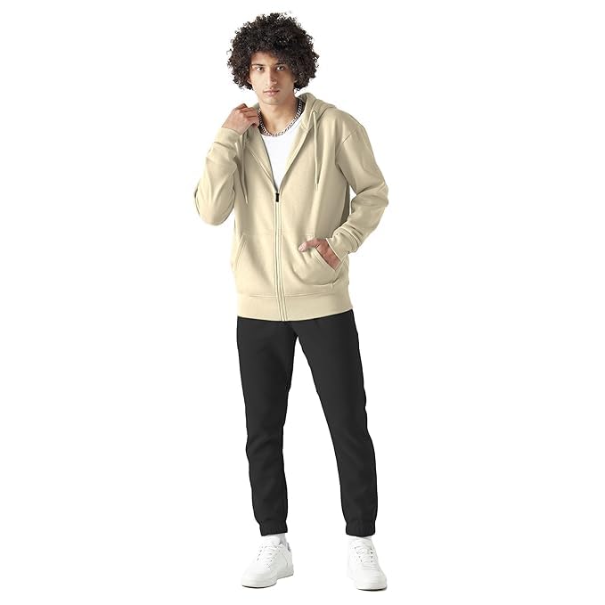 Image of FUNKY MONKEY Men's Full Zip Hoodie Sweatshirt | Soft Warm Fleece | Hooded Jacket | Loose Fit | Casual, Gym & Travel Winter Wear
