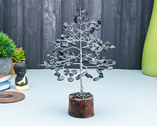 Image of ZAICUS Black Tourmaline Crystal Tree Feng Shui Bonsai 7-8 Inch