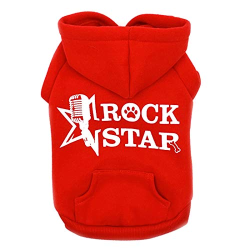 kyeese Dog Hoodies Red for Medium Dogs with Hat and Pocket Windproof Pet Coats