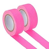 PATIKIL Glow in the Dark Gaffers Tape, 0.8 Inch x 32.8 Feet Colored Cotton Glow Tape Markers Fluorescent Glow in the Dark Tape Stickers for Party Decorations, Pink
