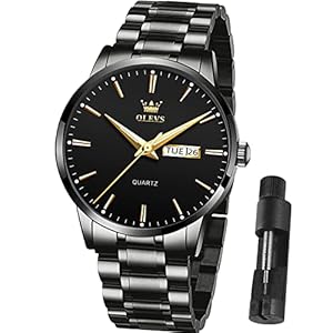 OLEVS Mens Gold Watches Waterproof Stainless Steel Lightweight Watch with Date Classic Luxury Dress Watch for Men Gold White Blue Green Dial