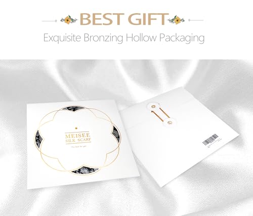 MEISEE Mulberry Silk Scarfs Women Small Square Scarf 21" x 21" Breathable Lightweight Neckerchief Headscarf